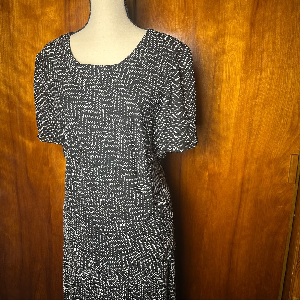 Talbots Black and White Maxi Dress